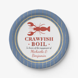 Personalisierte Crawfish Boil Hummer Verlobung Pappteller
