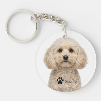 Personalisierte Cream Maltipoo Hunde-Schlüsselanhä Schlüsselanhänger