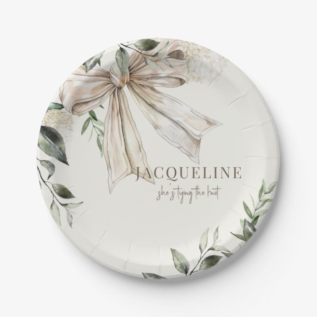 Personalisierte Creme-Festliche Hochzeitsdusche  Pappteller (Vorderseite)