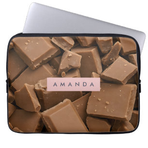 Personalisierte cremige Milchschokoladenstücke Laptopschutzhülle