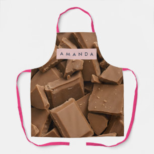 Personalisierte cremige Milchschokoladenstücke Schürze