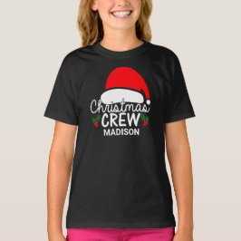Personalisierte Crew Kinderfamilie Weihnachtsmannm T-Shirt