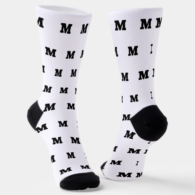 Personalisierte Crew Sportsocken mit Namensinitial Socken (Gewinkelt)