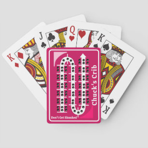Personalisierte Cribbage-Spielkarten in Rosa Spielkarten