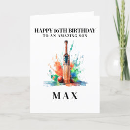 Personalisierte Cricket-Geburtstagkarte Dankeskarte