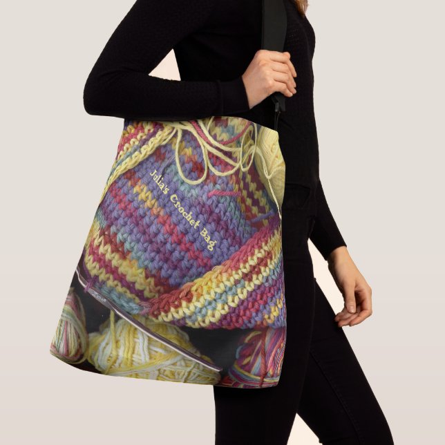 Personalisierte Crochet Tragetaschen Mit Langen Trägern (Von Nahem)