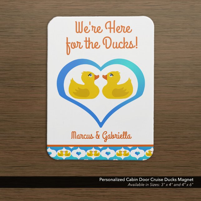 Personalisierte Cruising Ducks Kabinentür Magnet (Decorate Your Stateroom Door with a Cute Cruising Ducks Magnet–Customized with Your Name.)