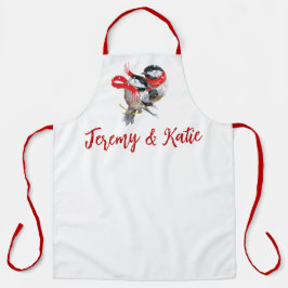 Personalisierte Cuddling Christmas Chickadees Schü Schürze