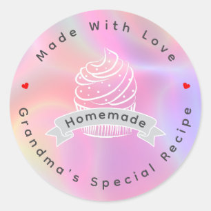 Personalisierte Cupcake Selbstgemacht Mit Liebe Ge Runder Aufkleber