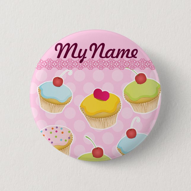 Personalisierte Cupcakes Button (Vorderseite)
