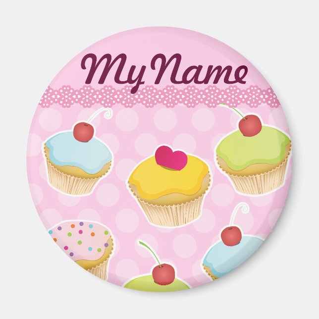 Personalisierte Cupcakes Magnet (Vorne)
