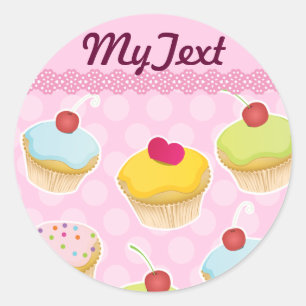 Personalisierte Cupcakes Runder Aufkleber