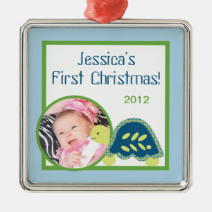 Personalisierte Custom FOTOrnament Blue Sea Turtle Ornament Aus Metall