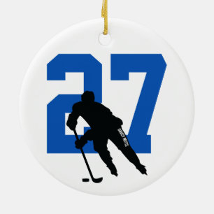 Personalisierte Custom Hockey Player Player Nummer Keramik Ornament
