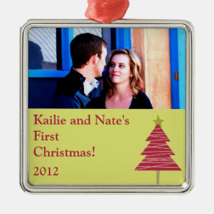 Personalisierte Custom Ornaments Red Tree Christma Silbernes Ornament