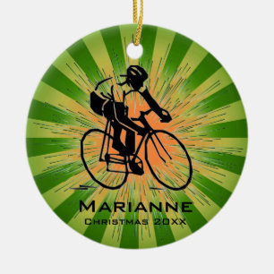 Personalisierte Cyclist-Ornament Keramikornament