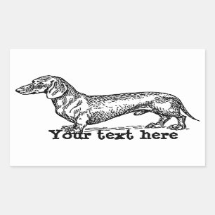 Personalisierte Dachshund-Aufkleber Rechteckiger Aufkleber