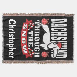 Personalisierte Dackel durch den Schneeurlaub Decke