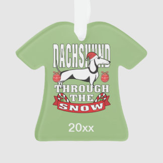 Personalisierte Dackel durch den Schneeurlaub Ornament