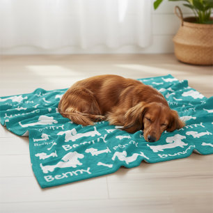 Personalisierte Dackel Fleece Blanket für Dackeln
