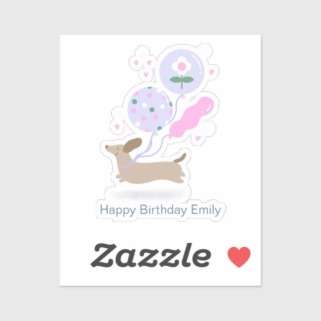 Personalisierte Dackel Geburtstagsparty Hund Lover Aufkleber (Blatt)