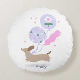 Personalisierte Dackel Geburtstagsparty Hund Lover Rundes Kissen