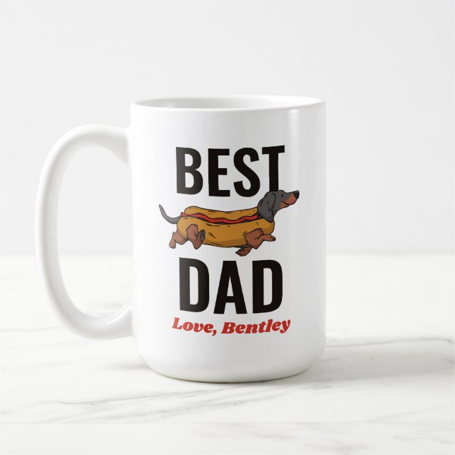 Personalisierte Dackel Hotdog Vater Benutzerdefini Kaffeetasse (Links)