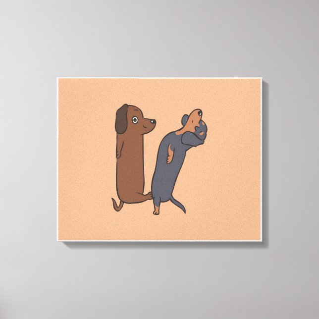 Personalisierte Dackel Hund Leinwanddruck (Vorderseite)