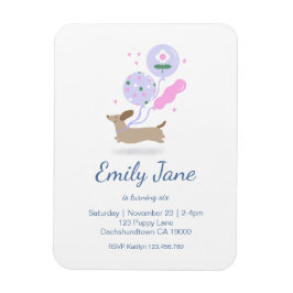 Personalisierte Dackel Lover Geburtstagsparty Pink Magnet