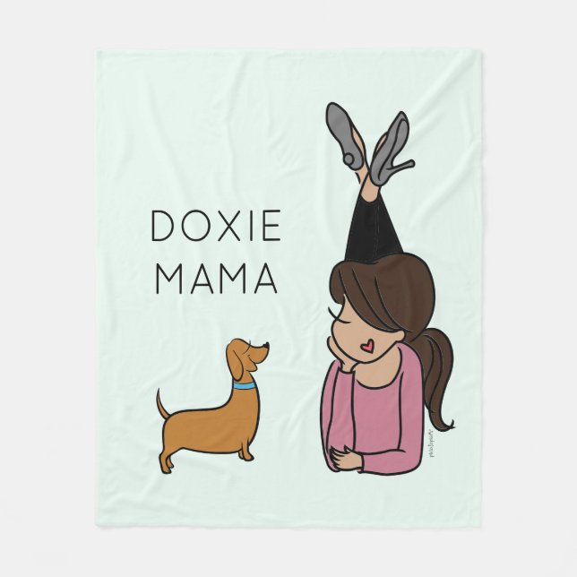 Personalisierte Dackel Mama Fleece Blanket (Vorderseite)