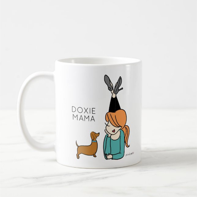 Personalisierte Dackel Mama-Kaffee-Tasse Kaffeetasse (Links)