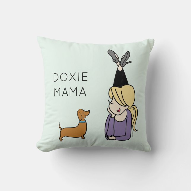 Personalisierte Dackel Mama Throw Kissen (Vorderseite)