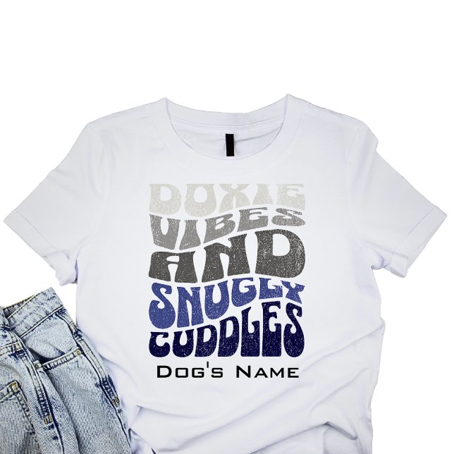 PERSONALISIERTE Dackel Vibes Snuggly Cuddles Retro T-Shirt (Von Creator hochgeladen)