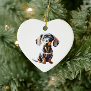 Personalisierte Dackel Welpe Keramik Ornament