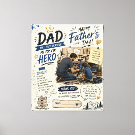 Personalisierte Dad-Held-Vater-Tag-Leinwand Leinwanddruck