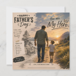 Personalisierte Daddy-Held-Grußkarte Karte