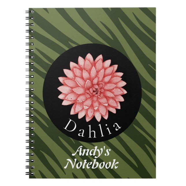 Personalisierte Dahlia Blume Natursammlung Notizblock (Vorderseite)