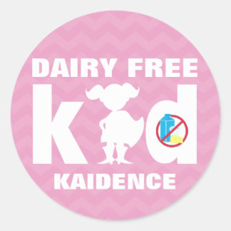 Personalisierte Daily Free Super Girl Pink Zickzac Runder Aufkleber