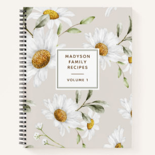 Personalisierte Daisy Blume Familienrezepte Kochbu Notizbuch