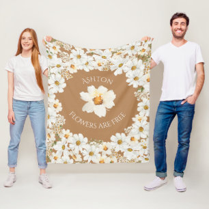 Personalisierte Daisy Floral Blume sind kostenlos Fleecedecke