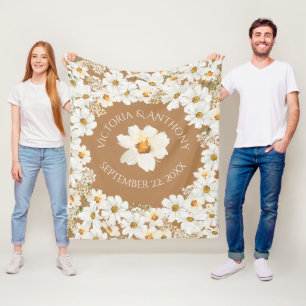 Personalisierte Daisy Floral Keepake Wedding Fleecedecke