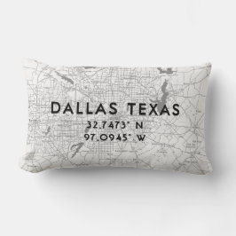 Personalisierte Dallas Texas Karte Schwarz-weiß & Lendenkissen