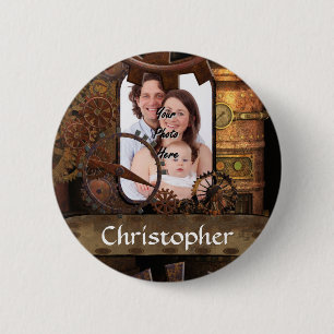 Personalisierte Dampfmaschine Button