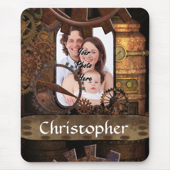Personalisierte Dampfmaschine Mousepad (Vorne)