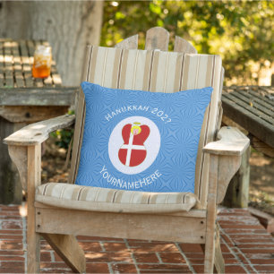 Personalisierte dänische Engels-Hanukkah-Flagge Kissen