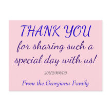 Personalisierte "DANK YOU" Postkarte