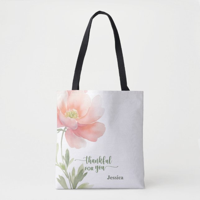 Personalisierte "Dankbar für Dich" Aquarellblume (Vorderseite)