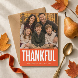 Personalisierte Dankbare Thanksgiving-Familie Feiertagskarte