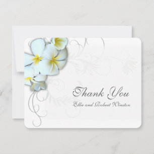 Personalisierte Dankeskarte mit Plumeria-Motiven