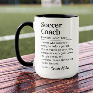 Personalisierte Danksagung für Fußballtrainer-Defi Tasse